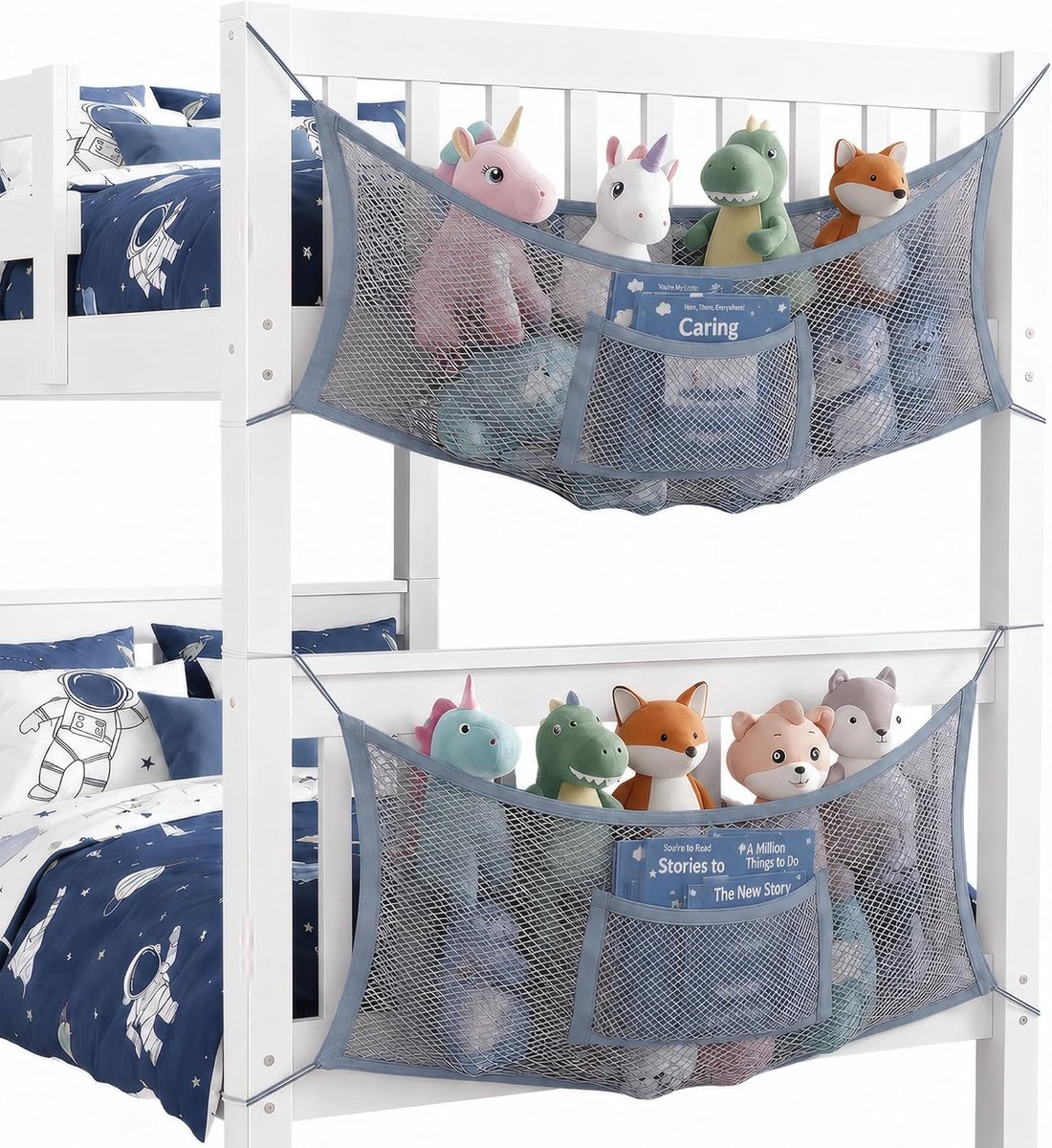 2 stuks bedzijde knuffeldier opslag net katoen boho-stijl