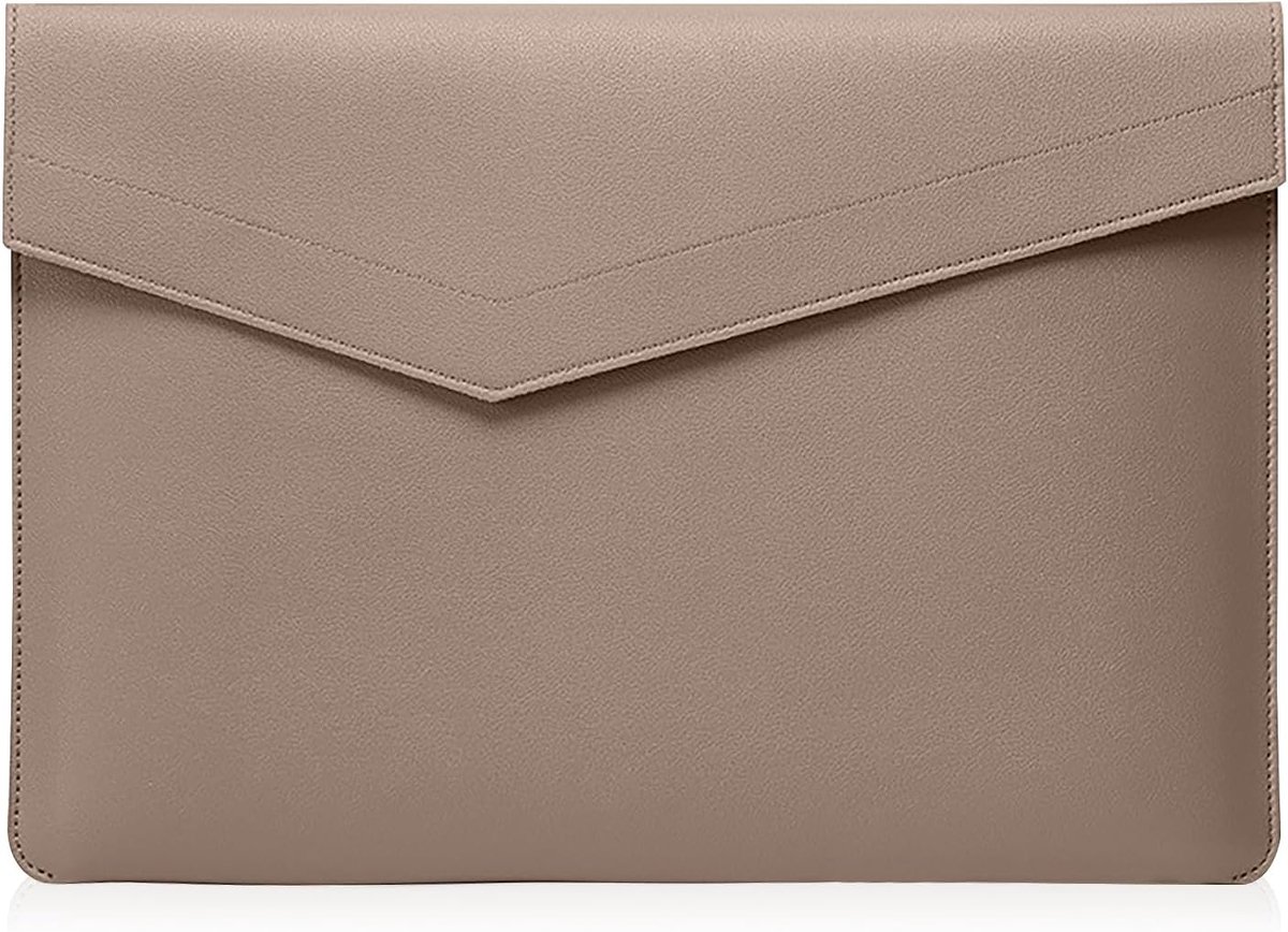 Laptoptas, hoes voor MacBook Air 15 M4/M3/M2, MacBook Pro 16 M4/M3/M2/M1 Pro/Max, 15, 15,6, 16 inch laptophoes, leer, lichtgewicht computerbeschermhoes, lichtbruin