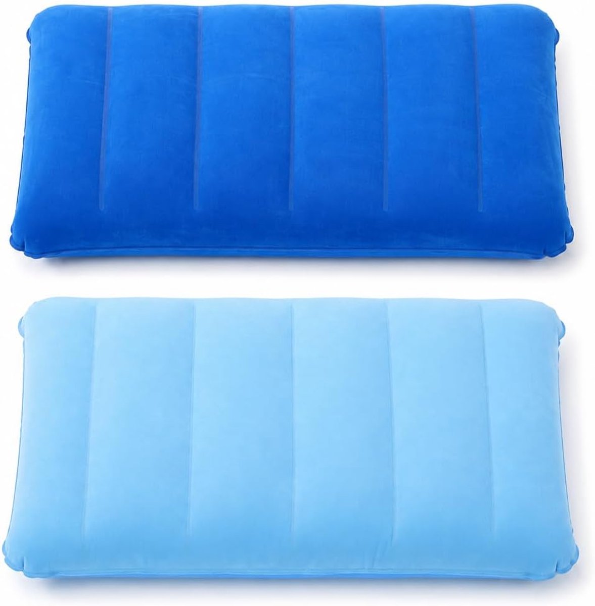 2 Stuks Opblaaskussen,Opblaasbaar Kussen voor Strand,Ergonomische Ondersteuning,Kampeeraccessoires,Licht en Compact,Reizen en Trekking Accessoires(Kobaltblauw)