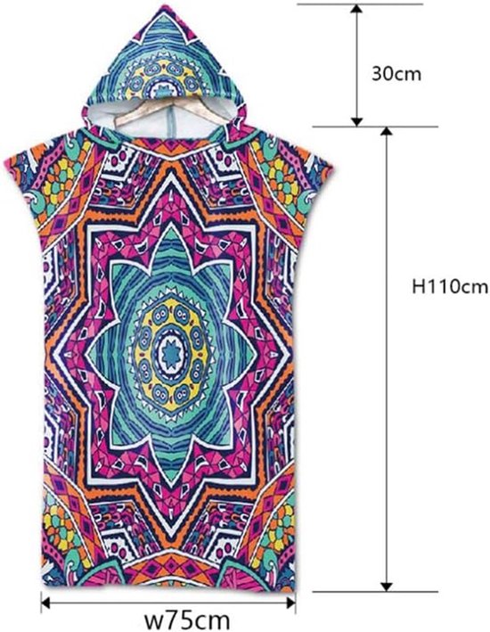 Volwassen Hooded Strandlaken Veranderende Handdoek Gewaad Handdoek Poncho Deken voor Strand Surfen Zwemmen Baden Wetsuit Veranderende 75x110cm Stijl 20 — afbeelding 2
