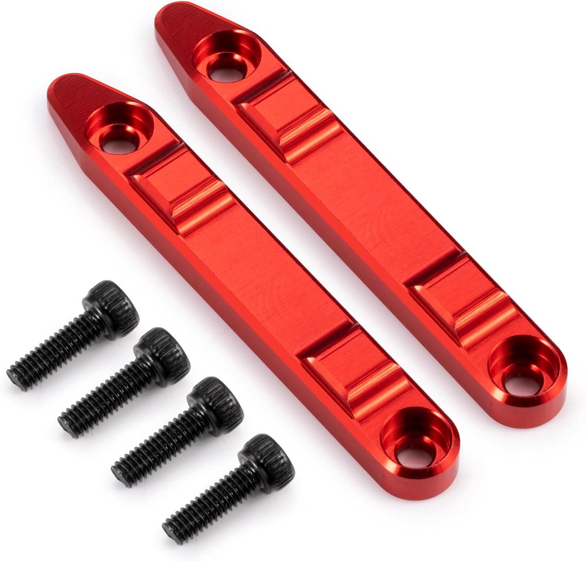 2 stuks aluminium dakglijrails voor 1/14 ARRMA Mojave GROM Desert Truck upgrade-onderdelen (rood)