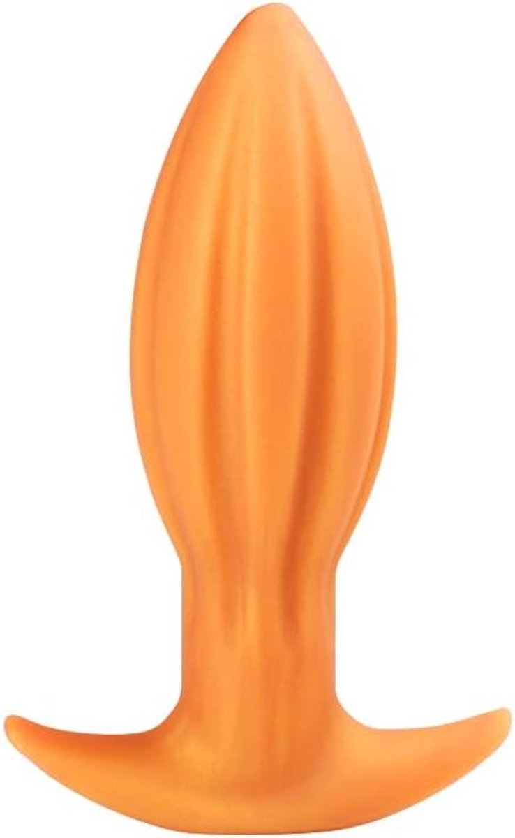 Anale Plug Superzachte Vloeibare Siliconen Anaalpluggen Anale Dildo met Smalle Uitlopende Basis en Groef, Buttplug Seksspeeltje voor Beginners en Gevorderden（S）