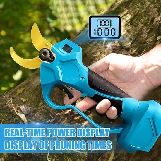 Dailygoods - Elektrische Snoeischaar - 18V Accu - Ideaal voor Bomen en Fruittrees - 65 mm Snijdiepte - Lichtgewicht en Duurzaam - Voor Snel en Efficië... — afbeelding 2