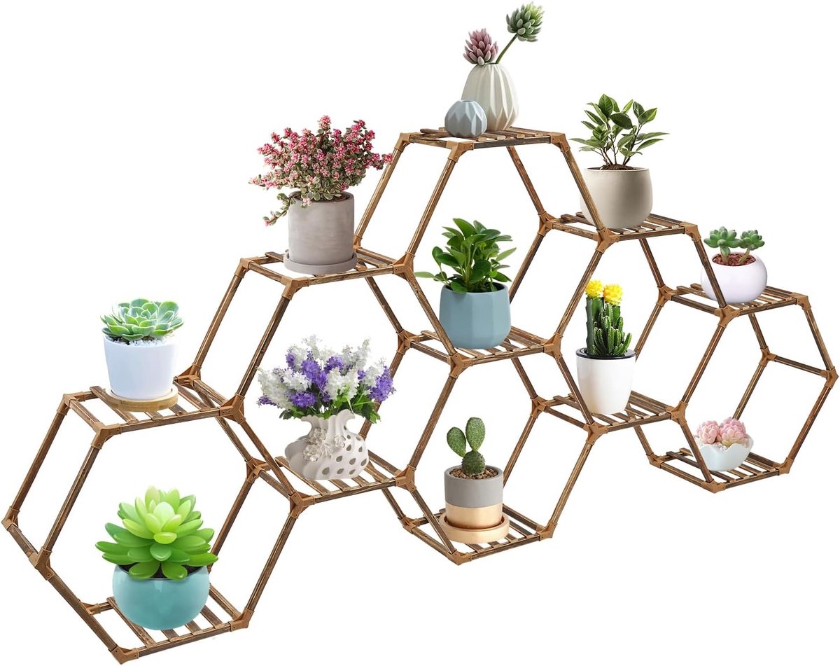 11 etages, houten plantenrek, plantentrap voor woonkamer, foyers, slaapkamer, 31 x 25 x 51 cm