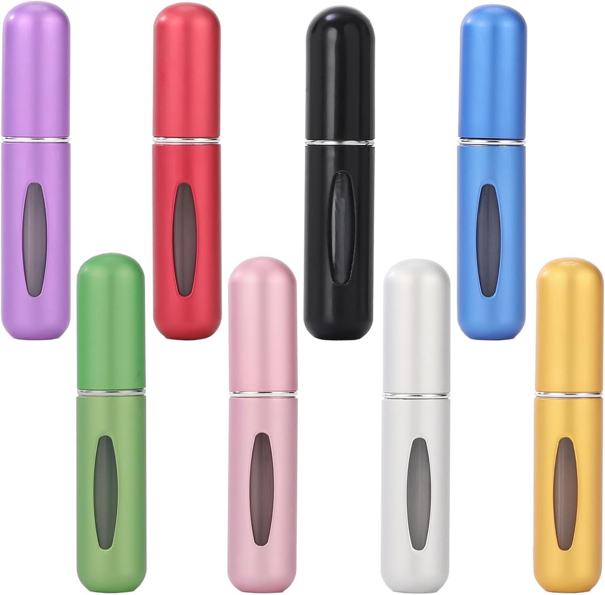 8 stuks 5 ml zegel-parfumverstuiver, navulbare mini-parfumfles, parfumvulling met venster, draagbare parfumverstuiver voor reizen, zakelijke gelegenheden (8 kleuren)