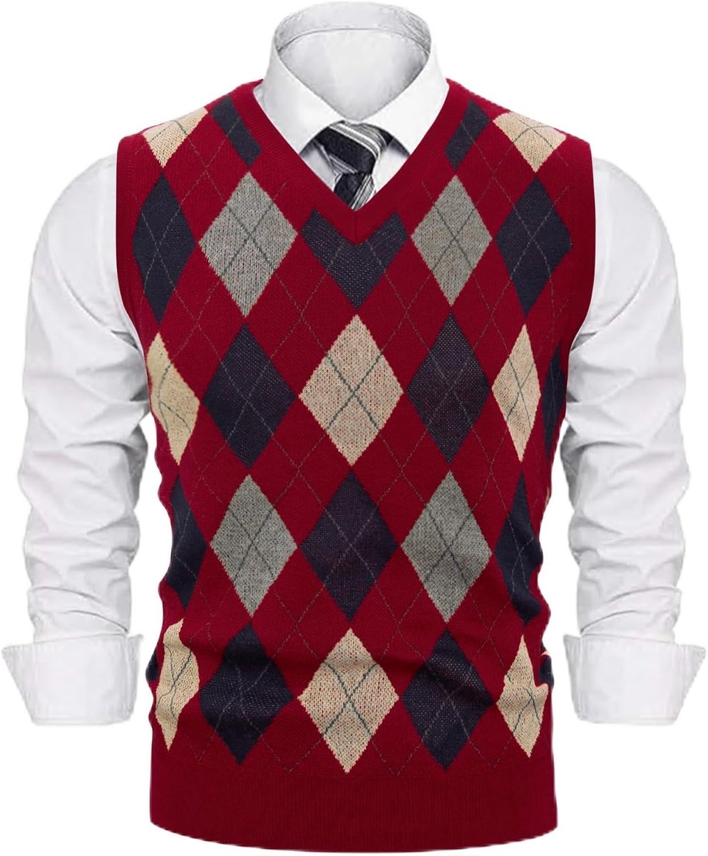 Pullunder voor heren vest heren gebreid vest mouwloos regular fit V-hals effen