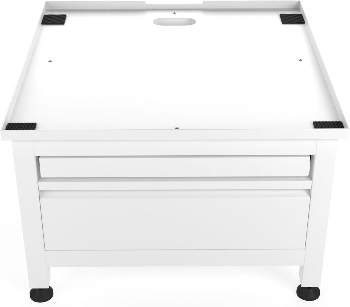 Wasmachine verhoger met lade en plateau - opbouwmeubel - sokkel - 42cm hoog - Wit - Universeel - 65 * 60,5 (LxB) - Inclusief wandbeugels