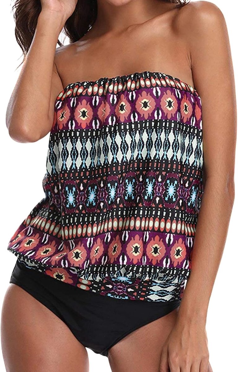Bikiniset voor dames, tweedelig, sexy, push-up, hoge taille, buikweg, gevoerd, badpak, elegant, strandmode, grote maten, zomer, vakantie, mode A121