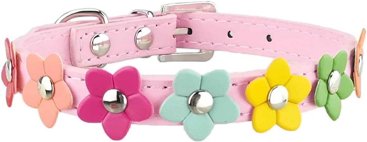 Stijlvolle hond kraag schattige hond kraag meisje bloem puppy kraag voor kleine honden met bloem, S, roze