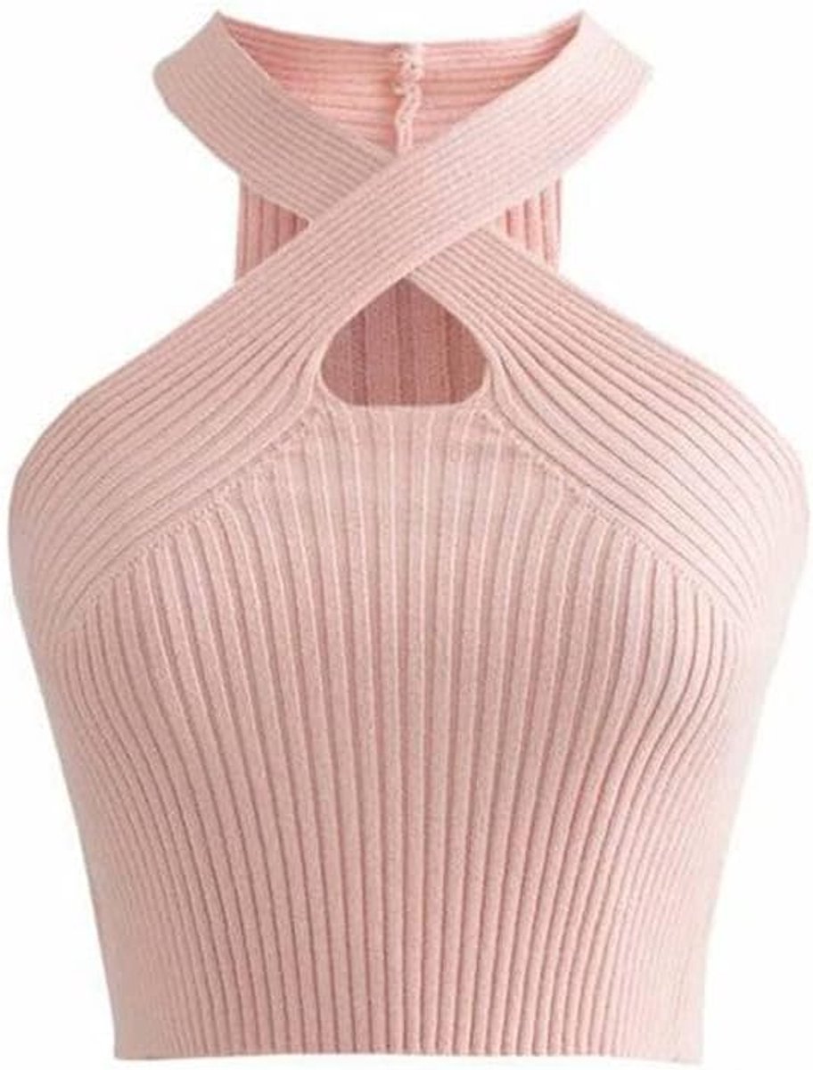 Tops voor Vrouwen Kriskras Halter Tank Tops voor Vrouwen Sexy Zomer Mouwloze Crop Tops Cropped Tanktops