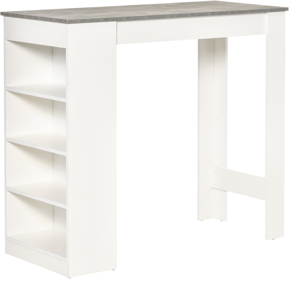 Hoohohoo Bartafel met 4 planken 115x50x102,7 cm wit en grijs