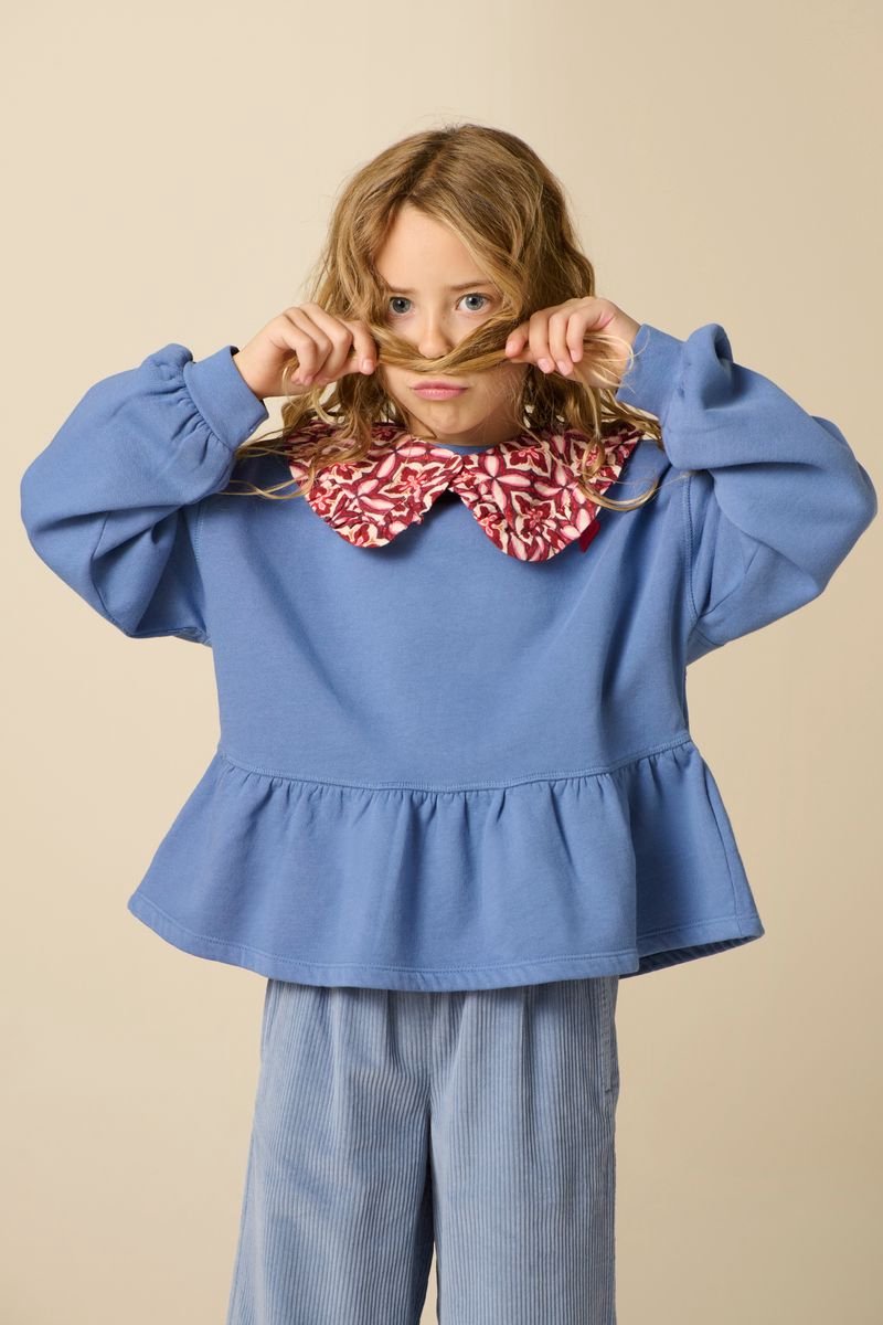 Sissy-Boy - Blauwe sweater met peplum