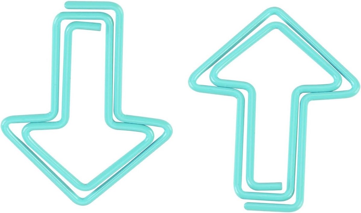 12 Stuks Paperclips in Pijlvorm - Bookmark Clips voor Documentorganisatie en Schoolbenodigdheden (Cyan)