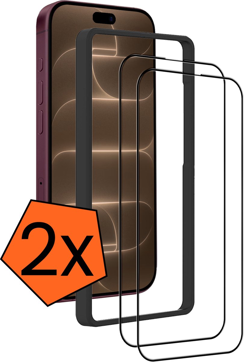 Screenprotector - 2 Stuks - Geschikt voor Apple iPhone 18 Pro - Met Installatie Frame - Gehard Glas - Beschermglas - Tempered Glass - Screen Protector