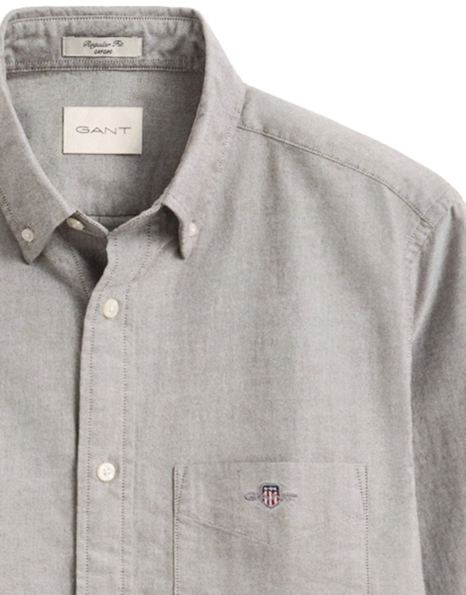 Overhemd Gant Regular Fit grijs