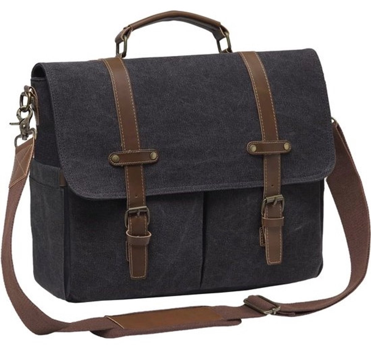 Vintage Messenger Bag voor Computer en Laptops - Waterbestendig en Schokbestendig