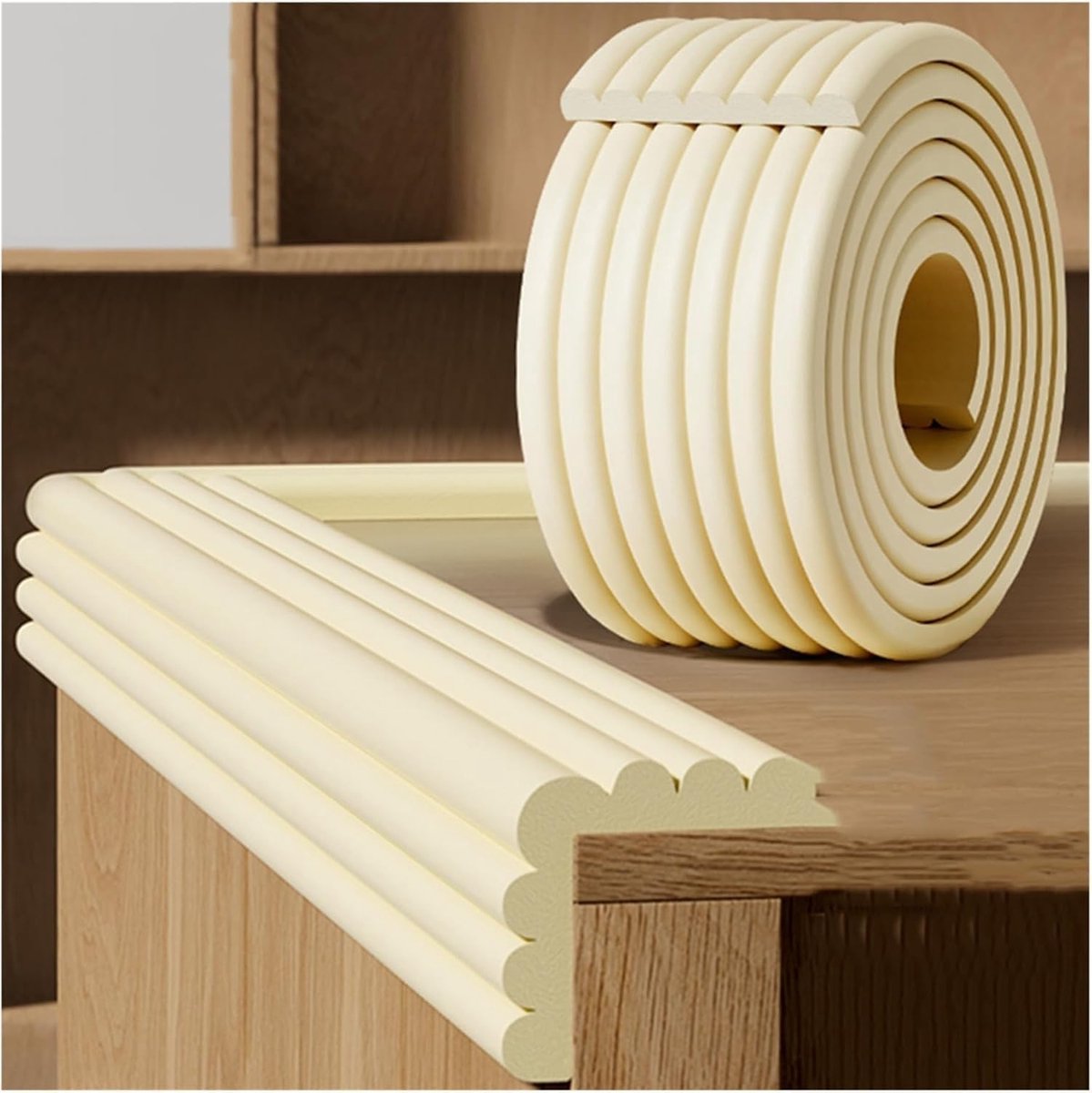 5 m x 8 cm randbescherming babyschuim, zelfklevende randbescherming, zachte zelfklevende hoekbescherming babyschuim zelfklevende randklever, zelfklevende tafelrandbescherming voor verschillende