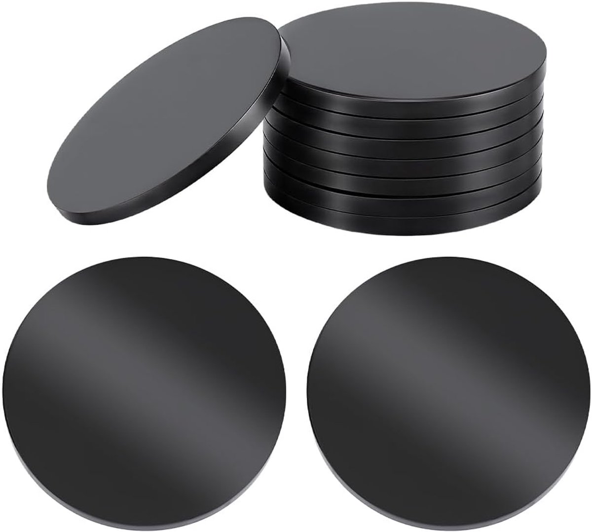 10 stks Roestvrij Staal Munt Blanks 40mm Zwarte Blanks Coin Blanks Tags voor Laser Graveren en Stempelen Custom Challenge Munten Team Tokens Bruiloft Gift DIY Gepersonaliseerde Craft Projecten