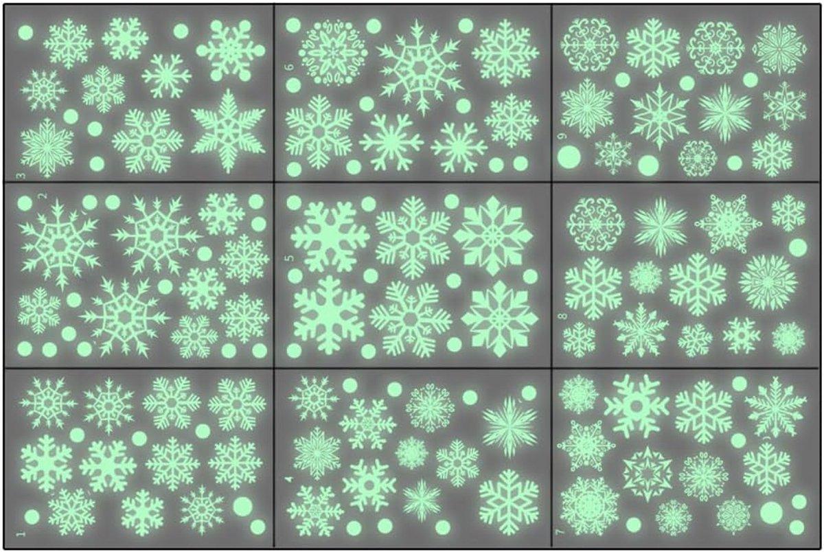153 stuks kerststickers, sneeuwvlokdecoratie, herbruikbaar, dubbelzijdig bedrukt, elektrostatische stickers voor binnen, voor ramen, deur, spiegel, decoratieve stickers
