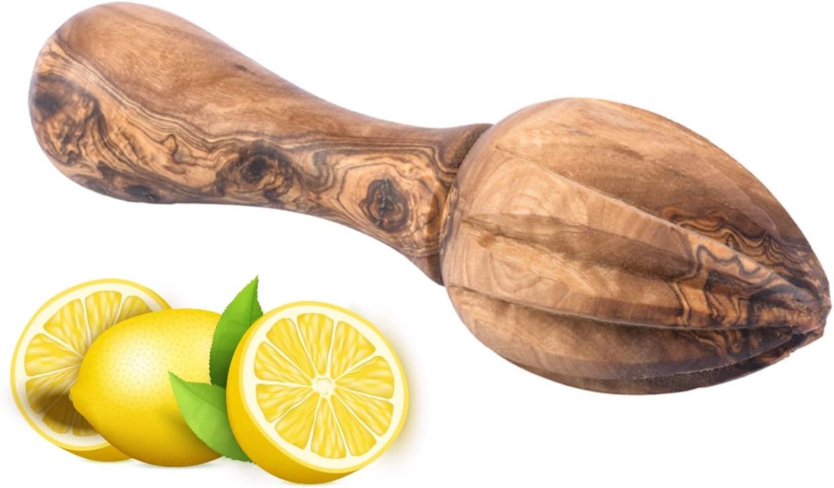 Citruspers van olijfhout - citruspers voor vers sap - citruspers, limoenpers, sinaasappelpers met de hand gemaakt