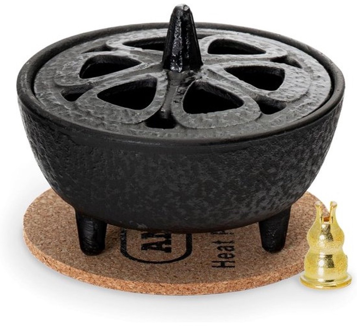 Lotus Blüten Räuchergefäß für Stäbchen und Kegel – Orientalische Zen-Hausdekoration aus Gusseisen