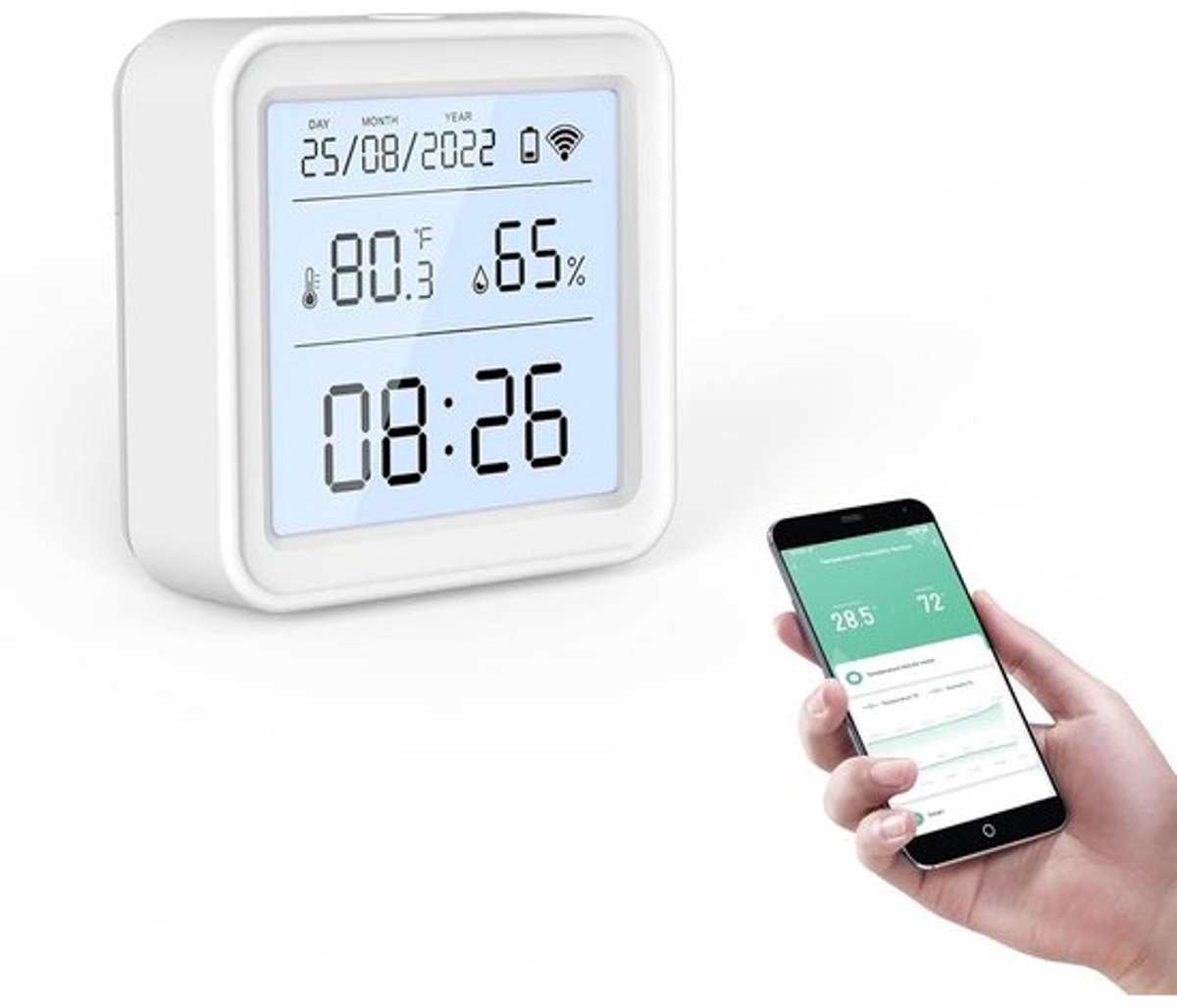 Slimme WiFi Binnenthermometer en Hygrometer met App - Temperatuur & Vochtigheid Meter