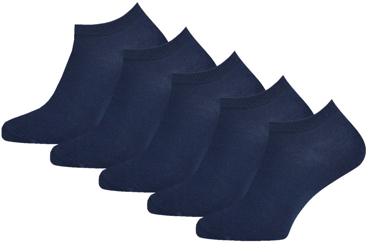 5 Paar - Unisex Sneakersokken - Katoen - Gianvaglia - Blauw