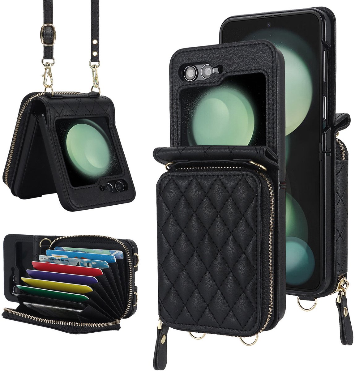 Wallet Case met Kaarthouder en Koord voor Moto Razr 40