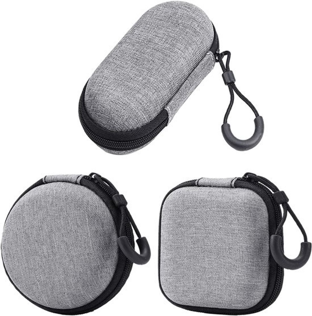 3 Draagbare Hoofdtelefoon Hoesjes met Harde Schaal - Opbergdoosjes voor Hoofdtelefoon, Kabels en Kleine Voorwerpen - Compact en Slijtvast