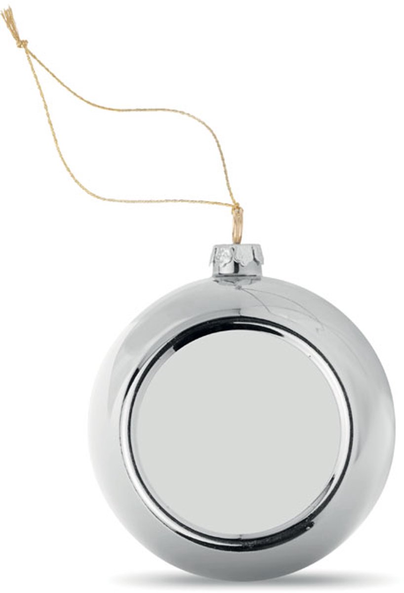 5 zilverkleurige kerstballen geschikt voor sublimatie, diameter 6 cm