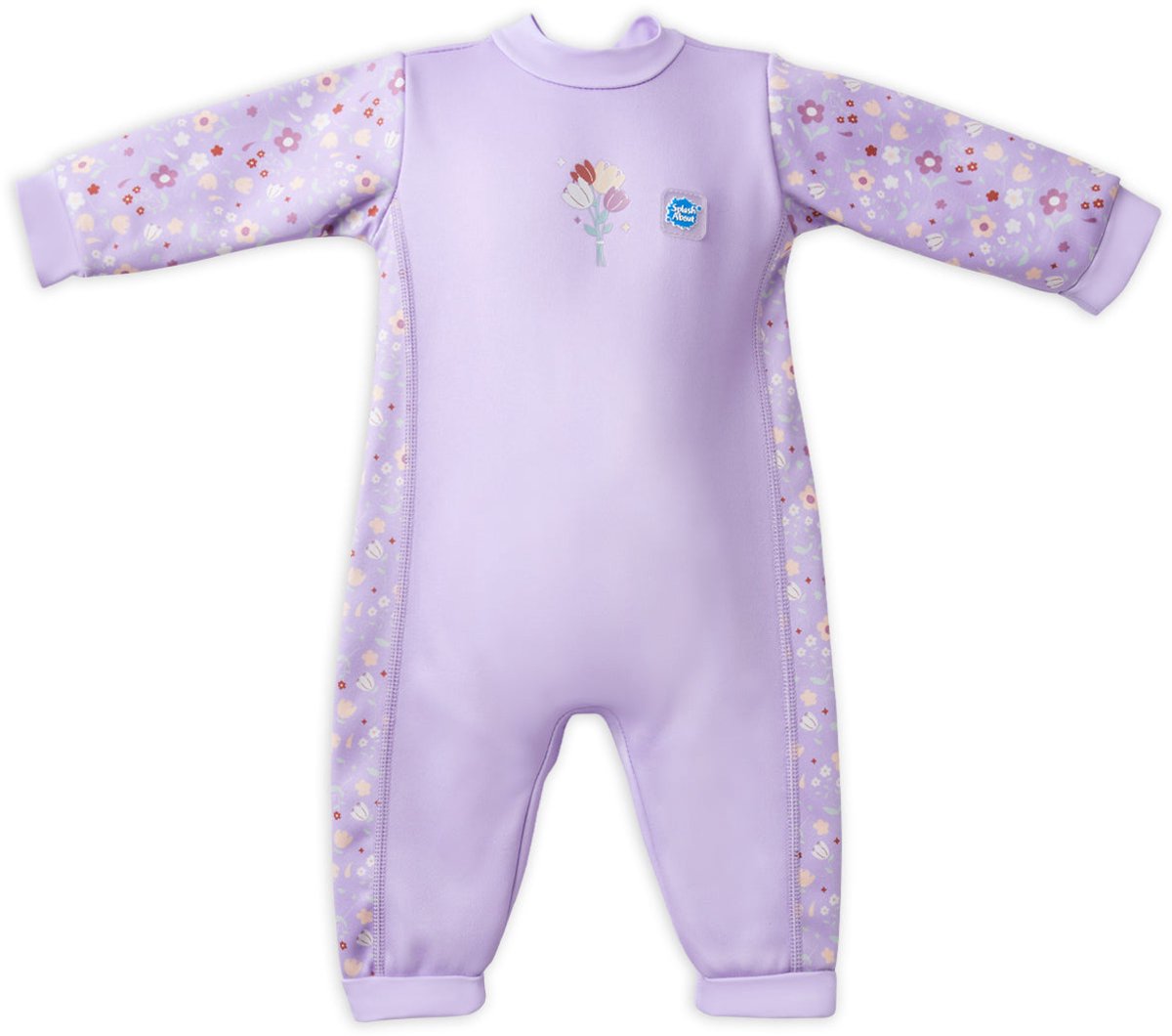 Splash About Warm in One Thermisch Baby Wetsuit – Fleece Gevoerd Zwempak, Lilac Spring, 3-6 maanden