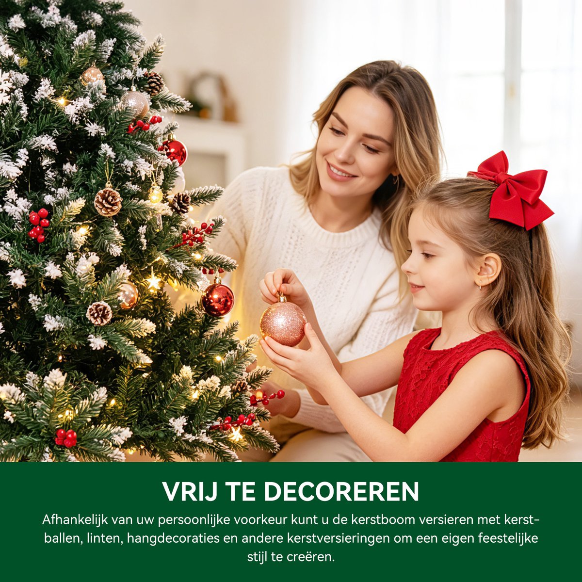HOMAVO 180cm Kunstkerstboom – Kerstboom 180cm, geschikt voor thuis, tuin, winkelcentra, hotels, feesten en andere kerstgelegenheden. – foto 2