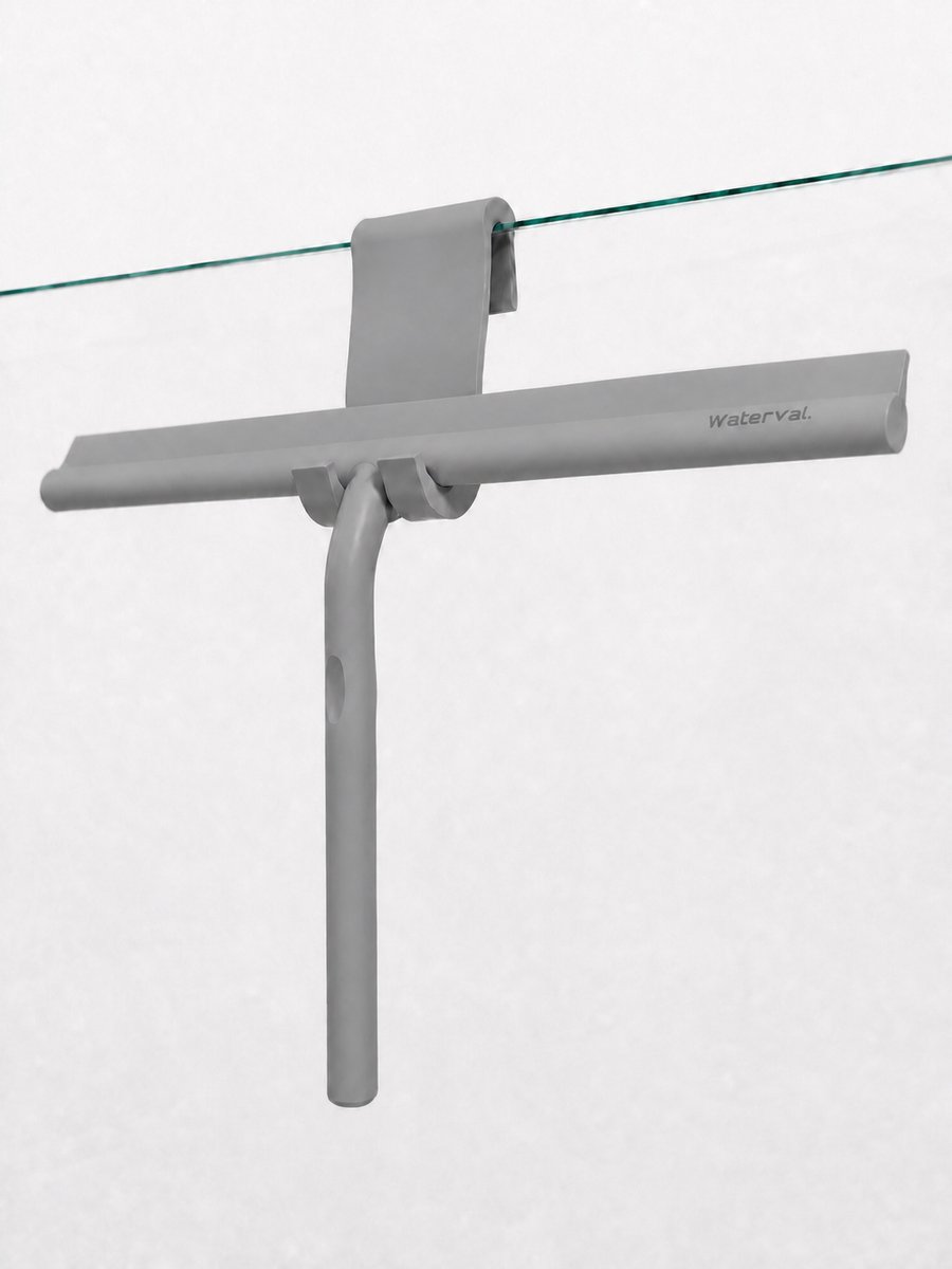 Waterval Douchewisser XL - 33 cm - Siliconen - Antraciet - Inclusief Ophanghaak