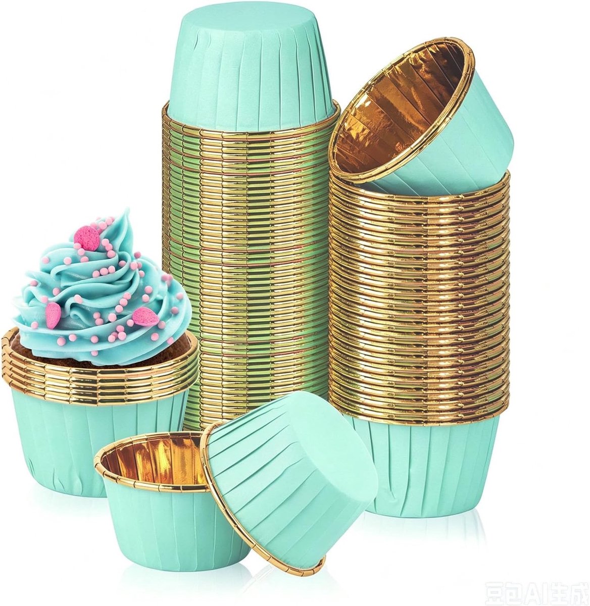 150 Stuks Papieren Muffinvormen voor Bakken, Cupcake Mallen, Groene Liners voor Feestjes en Bruiloften