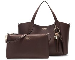 GUESS schoudertas Melody 2 In 1 Satchel Brown donkerbruin