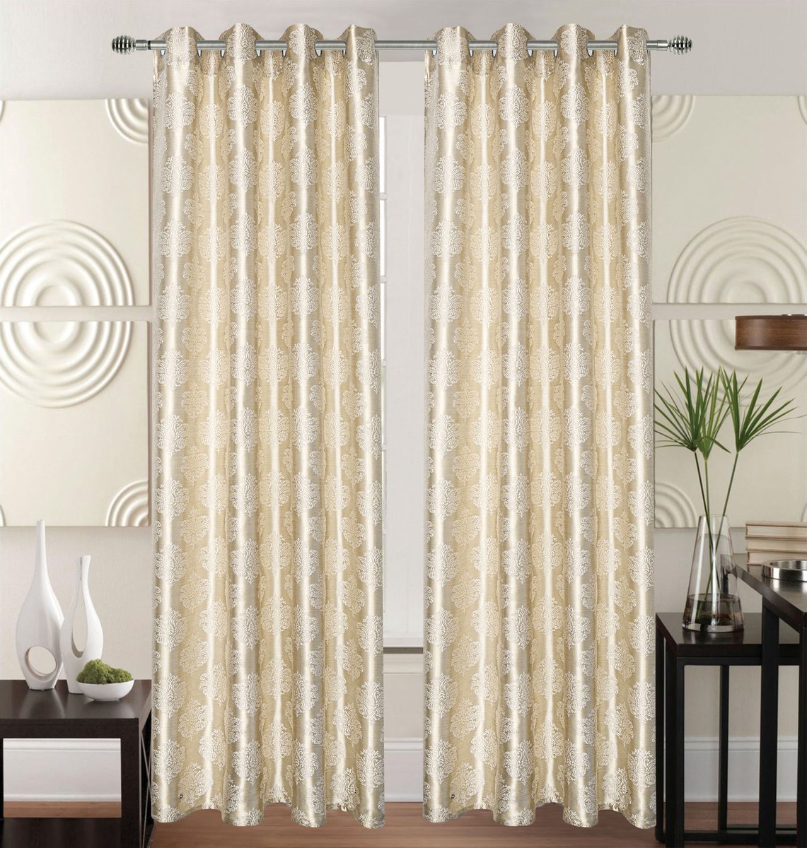 Kant en klaar Gordijn - Met ringen - 140x240 cm - Beige