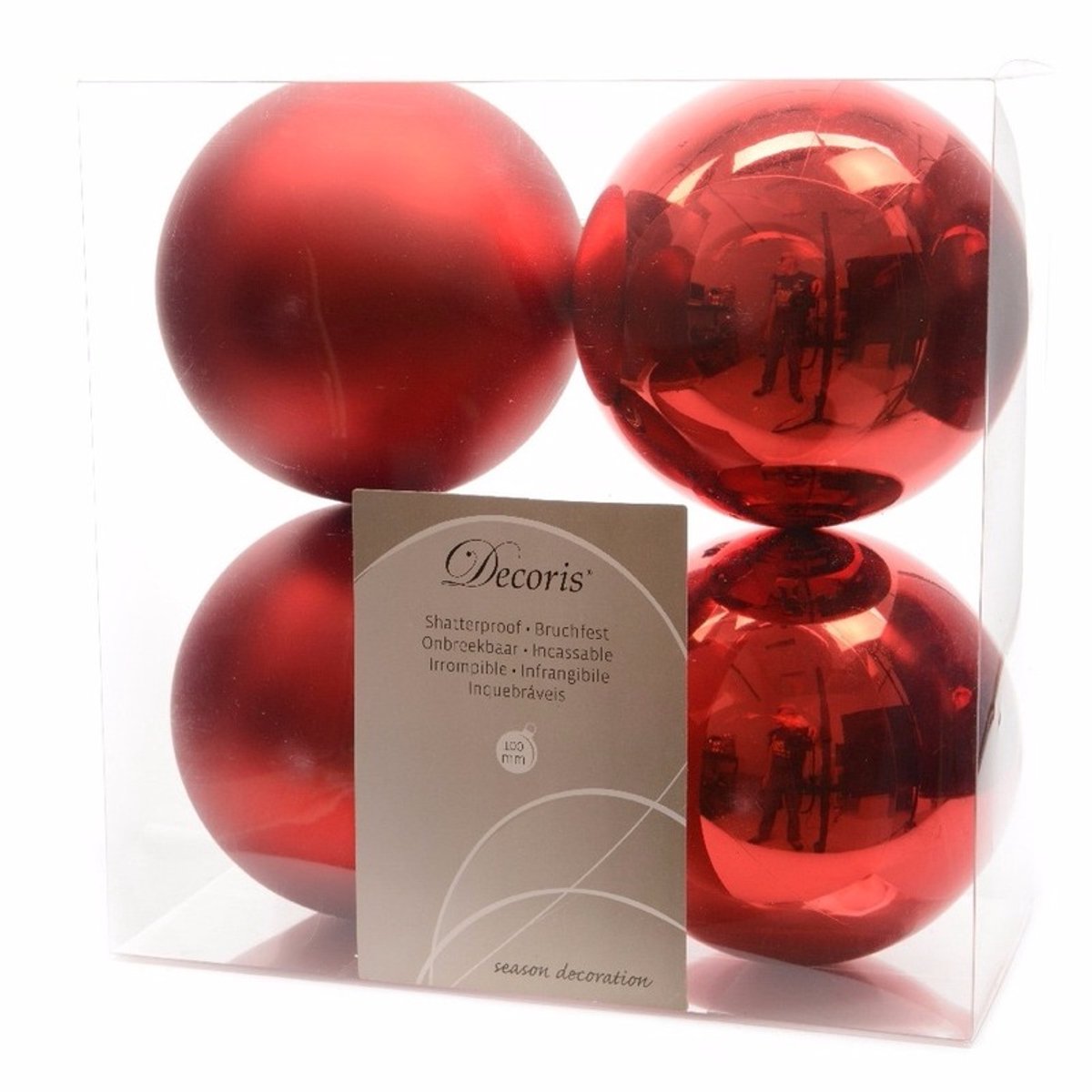 Decoris Kerstballen Mix - 44x stuks - Rood - Zilver - 6-8-10 cm - Mat en Glans – foto 7