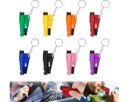 Ruitenbreker - 8 stuks - Auto Veiligheidshamer - Veiligheidshamer - Auto ruitenbreker - Noodhamer - Auto Hamer - 3-in-1 Safety Hammer & Gordelsnijder - Gordelsnijder - Reddingsgereedschap - Auto Accessoires - 8 kleuren