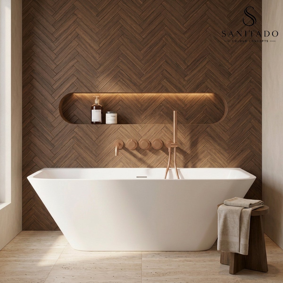 Sanitado Industry Borgh Luxe Half-vrijstaand Bad 180x85cm Mat Wit