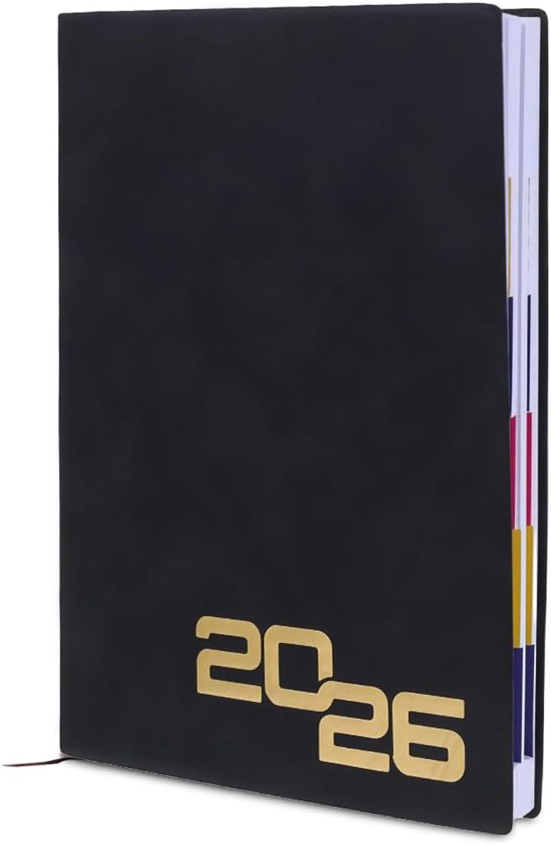 2026 Dagelijkse Planner Organizer, Faux Lederen Cover Compact Reisvriendelijk Notebook, Glad Schrijven Oppervlak Aanpasbaar Ontwerp voor School Werk en Reizen voor Notities en Appointmenten