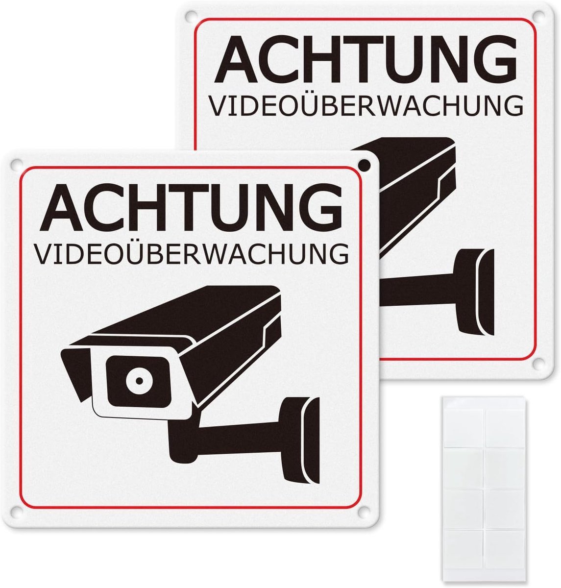 Videobewaking Bord Aluminium Met Zelfklevende Camera Bewaking 15 X 15 CM CCTV Prive-eigendom Beveiliging Voor Buiten 2 Stuks
