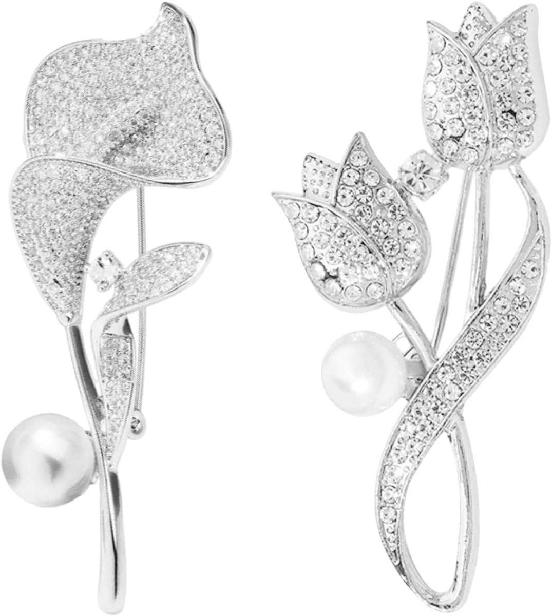 2 stuks bloemenbroche, strass-broche, elegante broche, eenvoudige en veelzijdige broche, kledingaccessoires.