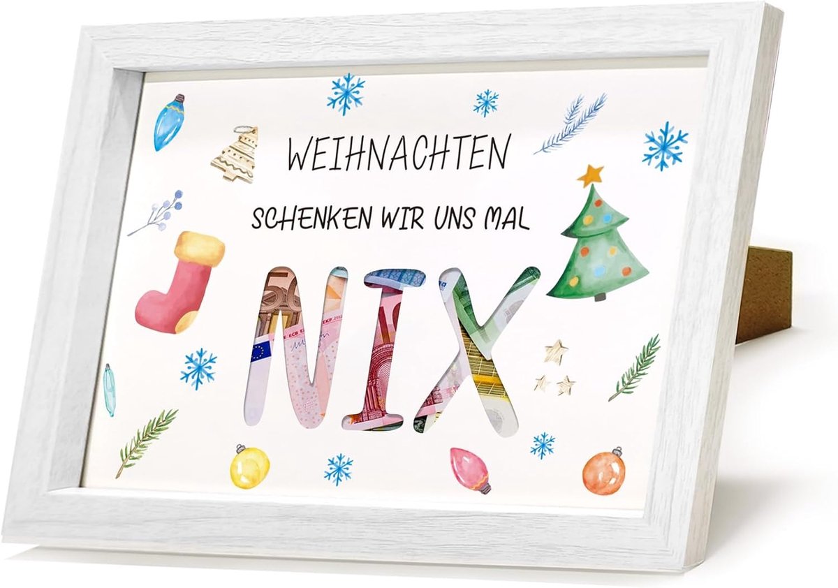 Kerstcadeau voor Kerstmis, Nix, kerstgeldverpakking, niets gewenst kerstcadeau, geldcadeau voor iedereen die niets wenst, NIX vrouwen en mannen, grappige cadeaus voor Kerstmis