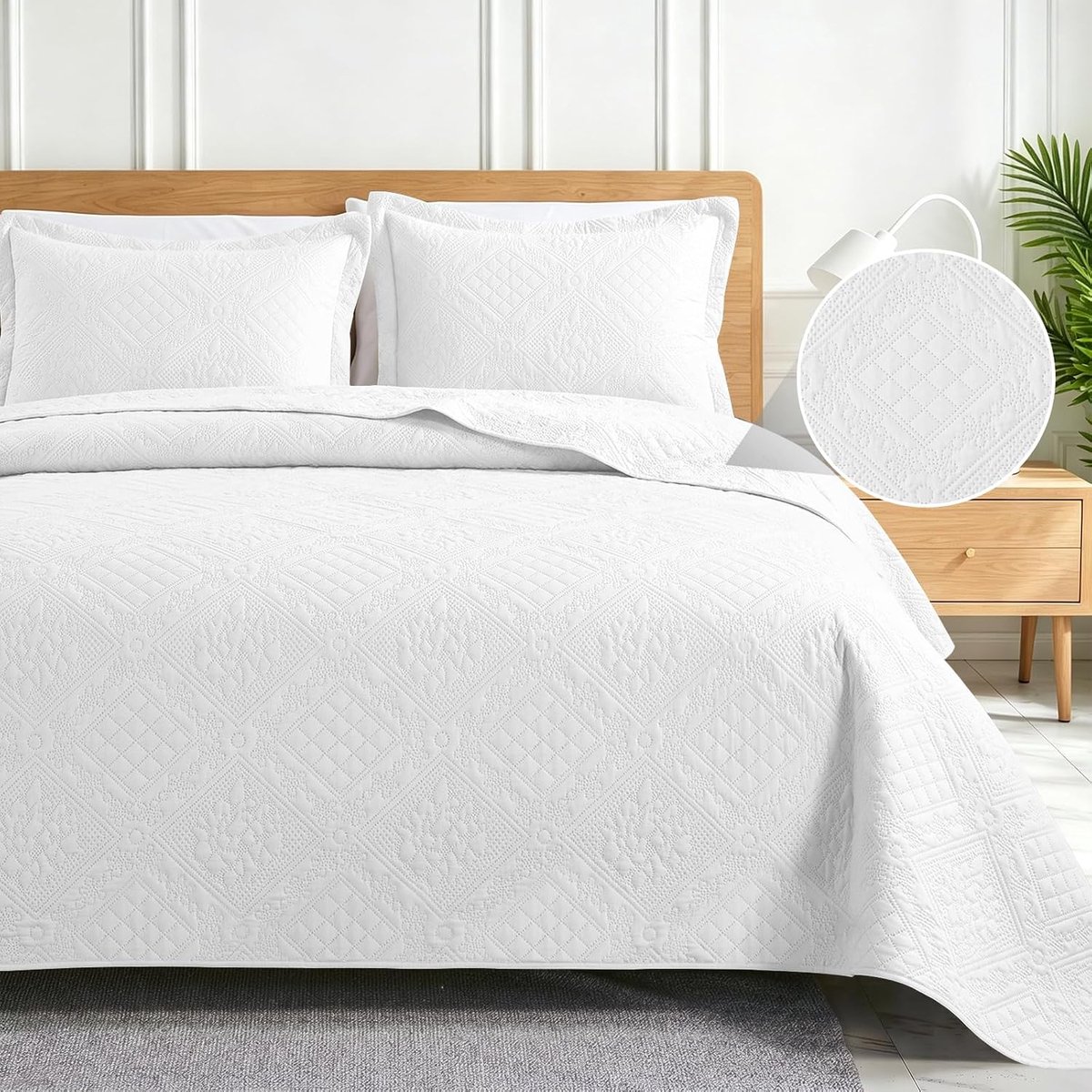 Gewatteerd Beddensprei, 260x260cm, Licht Beddensprei Lente-Zomer, Frisse Dekbedovertrek Voor Twee Personen Voor Bed En Bank, Donkergrijs