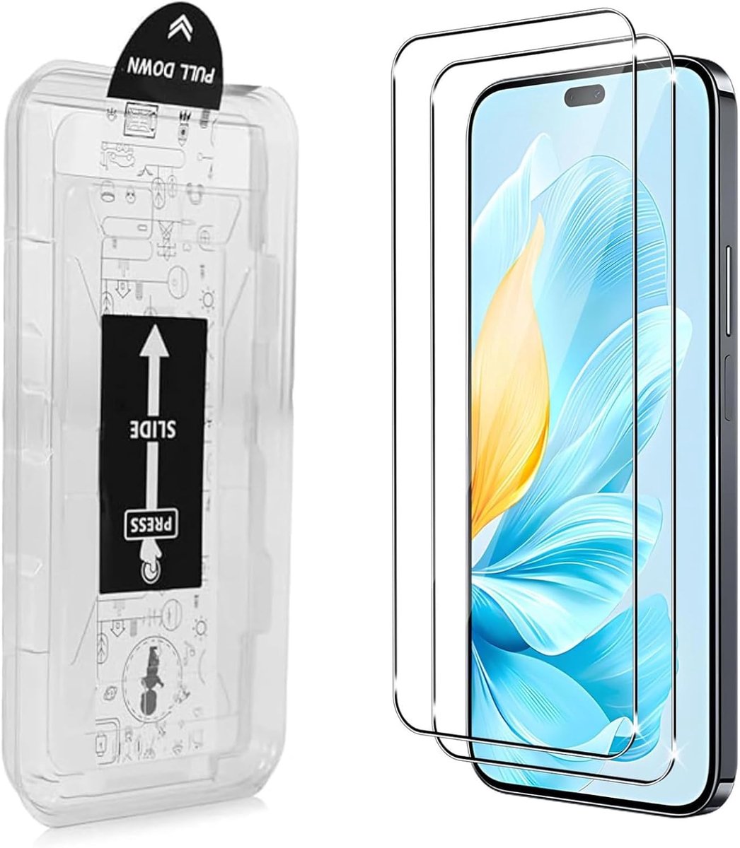 Screen protector voor Honor 200 LITE, 2 stuks krasbestendige displaybeschermfolie, HD helder, zonder luchtbellen, Ultra Boven 9H+ Gehard glas
