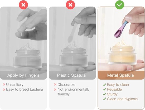 Spatels, cosmetica, mini-lepels, schep voor crèmespatel, make-up spatel, maskers, lippenstift (paars verloop) — afbeelding 2