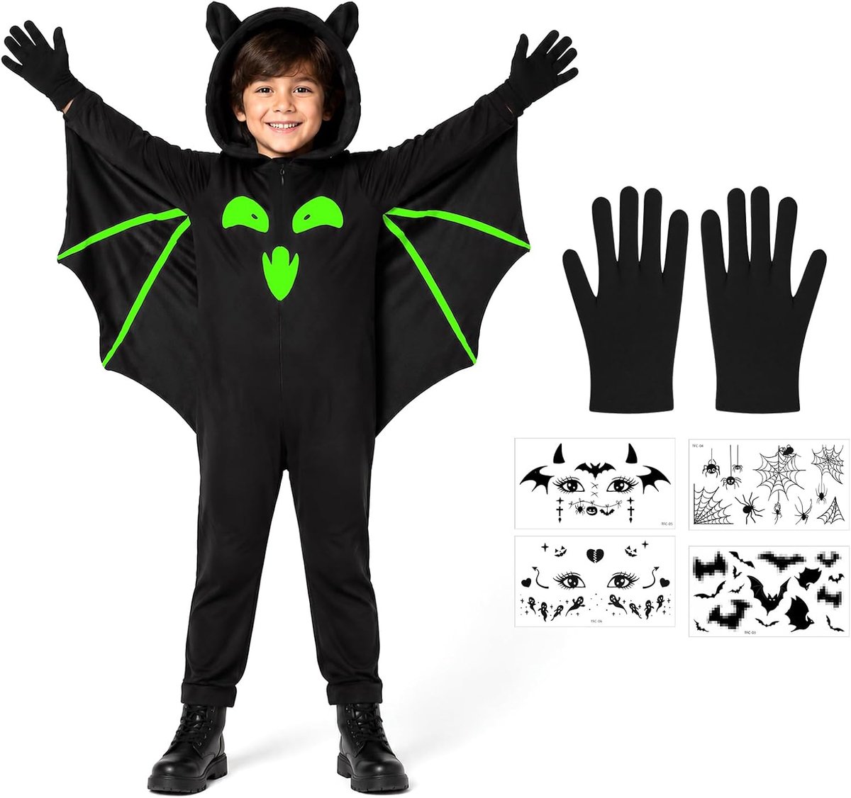 Uniseks, Halloween-kostuum, vleermuiskostuum, vleermuiskostuum voor Halloween, carnaval, cosplay, themafeest