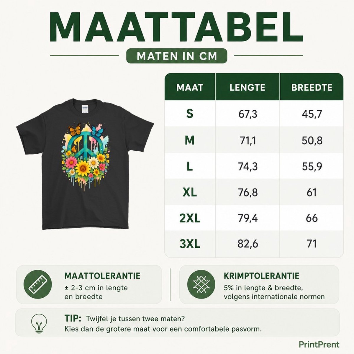Kleurrijk Vrede Shirt – Vrede en Natuur – Unisex T-Shirt voor Dames & Heren – Origineel Cadeau — cadeau in Mode & Accessoires - foto 3