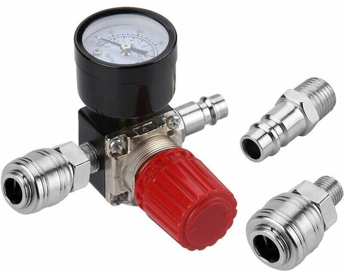 Drieweg luchtdrukregelaar, 175 psi – 1/4-inch manogeschikt voorer – 1/4-inch compressoraansluiting – duurzaam en efficiënt