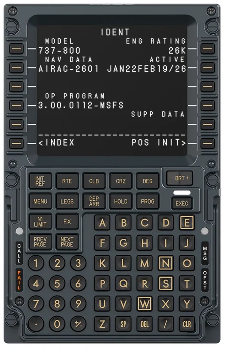 MOZA MB7F Flight Computer Display – 737 CDU – 5,1" IPS Display – Boeing Flight Simulator – PC